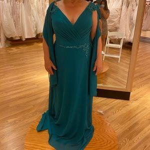 Color is plum with small shawl : size 16. Mother of the bride/groom